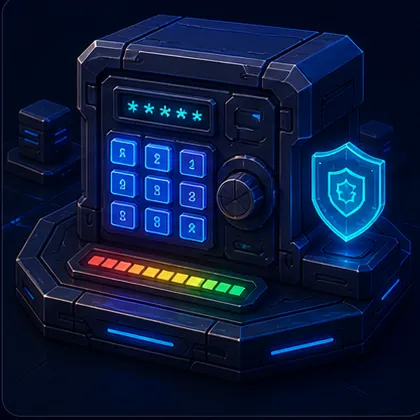 Secure password vault with strength meter and shield